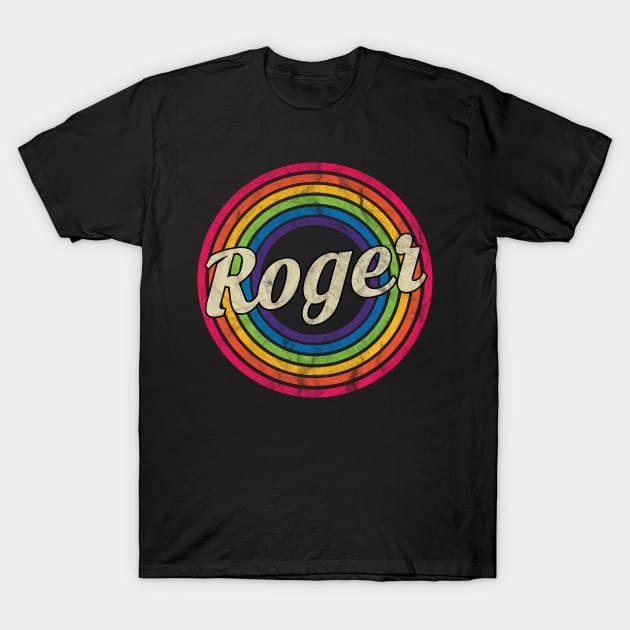 Roger - Retro Rainbow Faded-Style T-Shirt by MaydenArt